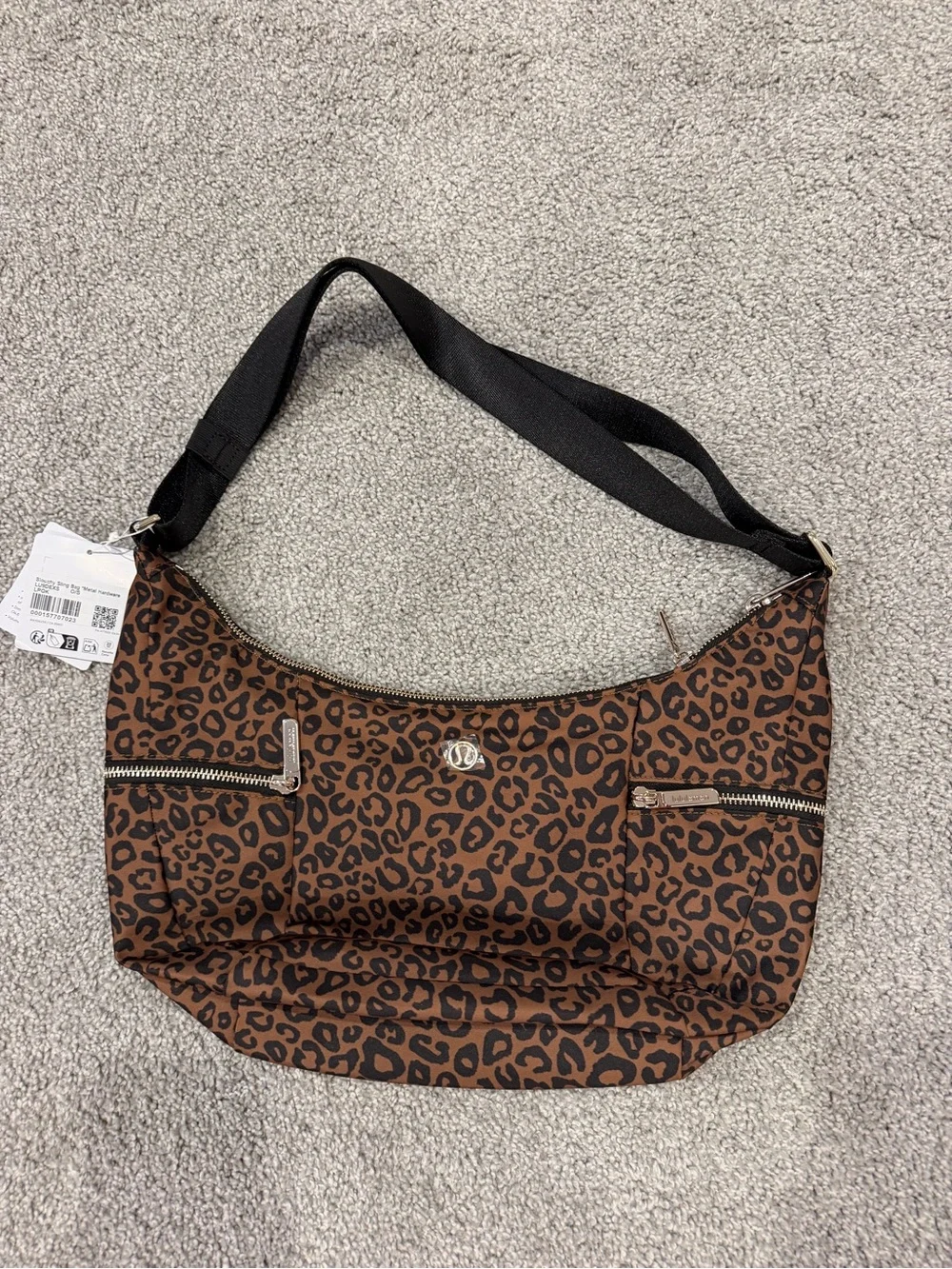 Lululemon NWT Slouchy Sling Bag 6L Gold Metal Hardware Leopard